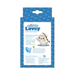 Dr. Brown's Baby Lovey Pacifier & Teether Holder, Sloth with Grey HappyPaci, 100% Silicone, 0-6m