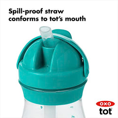 OXO Tot - Transitions Straw Cup - Spill-Proof No Mess - Transition from Bottle, Breast Feeding Sippy Cup - 9 oz - Gray