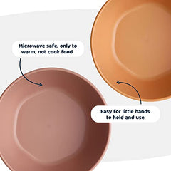 Tiny Twinkle Tableware 3 Pack Dish Set- BPA-Free Cups, Plates and Bowls Sets for Kids and Toddlers - Polypropylene Plastic Dinnerware Set (Sand, Cinnamon, Taupe - Bowls)