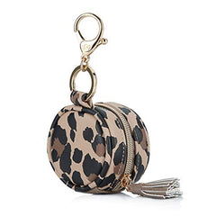 Itzy Ritzy Pacifier Case With Clip – Pacifier Charm Pod Includes Clasp to Easily Attach to a Diaper Bag or Purse; Measures 2.5” in Diameter and Holds 2 Pacifiers, Leopard
