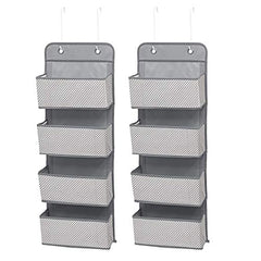 Delta Children 4 Pocket Over The Door Hanging Organizer, 2 Pack, Cool Grey