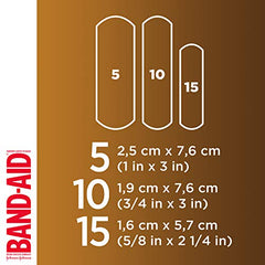 Band-Aid Brand Flexible Fabric Adhesive Bandages, Flexible Protection & Care of Minor Cuts & Scrapes, Quilt-Aid Pad for Painful Wounds, Dark Brown Skin Tone (BR65), Assorted Sizes, 30 ct