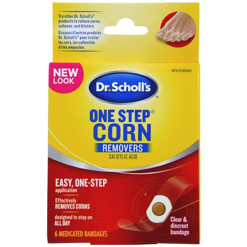 Dr. Scholl's ONE STEP CORN REMOVER, 6ct. Removes Corns effectively, easy, one-step application, immediate Cushioning and pain relief from Shoe Pressure that is designed to stay on all day