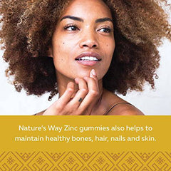 Nature's Way Zinc Gummies - Immune System Support Mineral Supplement – Maintain Healthy Bones, Hair, Skin and Nails - Vegetarian Gummies for Kids 4+ and Adults - Mixed Berry Flavour, 60 Gummies