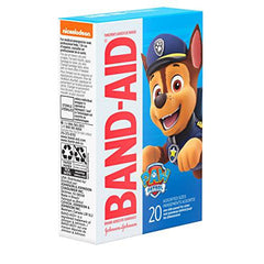 Band-Aid Brand Adhesive Bandages for Minor Cuts & Scrapes, Wound Care Featuring Nickelodeon Paw Patrol Characters for Kids and Toddlers, Assorted Sizes 20 ct