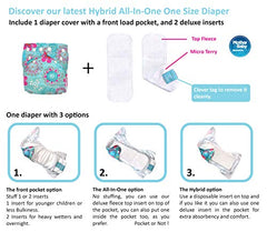 Charlie Banana Diaper and 2 Inserts Grab Pack, The William, One Size