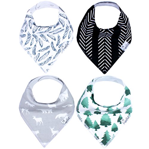 Copper Pearl 4-Pack Bandana Bibs, Woodland Set
