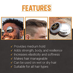 Woodys Mold It Medium Hold Matte Styling Paste for Men - Paste, 3.4 ounces