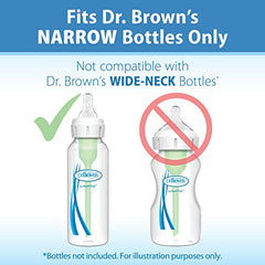 Dr. Brown's Natural Flow Preemie Flow Narrow Baby Bottle Silicone Nipple, Slowest Flow, 0m+, 100% Silicone Bottle Nipple, 6 Pack