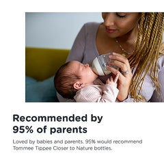 Tommee Tippee Closer to Nature Baby Bottles, Breast-Like Nipples with Anti-Colic Valve (9 Ounces, 2 Count)