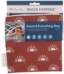 Itzy Ritzy Reusable Snack Bag – 7” x 7” BPA-Free Snack Bag is Food Safe, Washable and Ideal for Storing Snacks, Pacifiers, Electronics and Makeup in a Diaper Bag, Purse or Travel Bag, Terracotta Sunrise