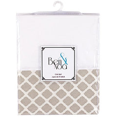 Ben & Noa Percale Crib Skirt, Linen Lattice