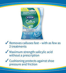 Dr. Scholl's CALLUS REMOVER with Duragel Technology, 6ct. Removes Calluses Fast and Provides Cushioning Protection against Shoe Pressure and Friction for All-Day Pain Relief