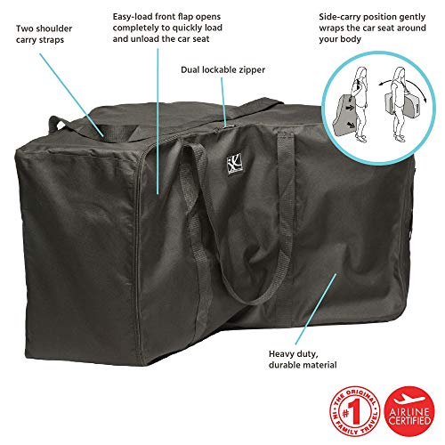 J. L. Childress Universal Side-Carry Car Seat Travel Bag, Black, One Size
