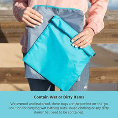 J.L. Childress Wet Bag, Teal/Grey, 2 Count