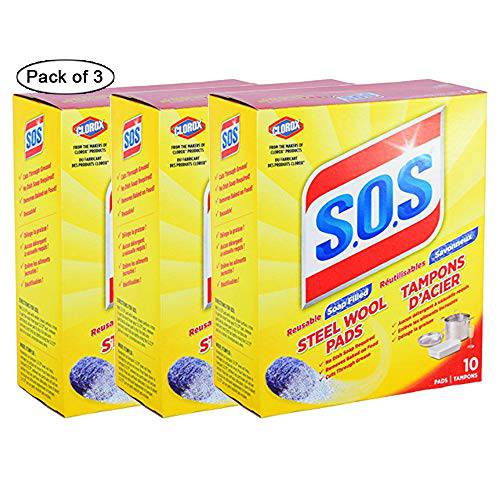 S.O.S Steel Wool Soap Pads, 10 Count - Zecoya