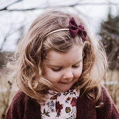 Baby Wisp - Fanny Bow Headband Black - Baby, Infant, Toddler Girls - Newborn to 24 Months