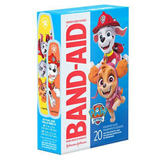 Band-Aid Brand Adhesive Bandages for Minor Cuts & Scrapes, Wound Care Featuring Nickelodeon Paw Patrol Characters for Kids and Toddlers, Assorted Sizes 20 ct