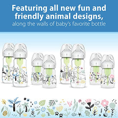 Dr. Brown's Natural Flow Anti-Colic Options+ Wide-Neck Baby Bottle Designer Edition Bottles, Dino Decos, 9oz/270mL, Level 1 Nipple, 2-Pack, 0m+