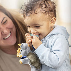 Dr. Brown's Baby Lovey Pacifier & Teether Holder, Triceratops with Grey HappyPaci, 100% Silicone, 0-6m