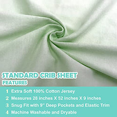 American Baby Company 100% Cotton Jersey Knit Fitted Crib Sheet for Standard Crib and Toddler Mattresses, Celery, for Boys and Girls