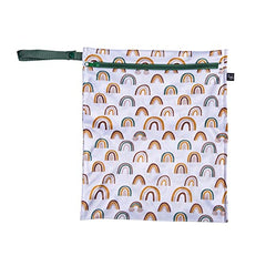 J.L. Childress Wet-to-Go Portable Wet and Dry Bags, Waterproof and Leakproof, Machine-Washable, Reusable for Cloth Diapers, Wet Clothes, Swimsuits, and More. 2 Pack, Spice Rainbow, Compact