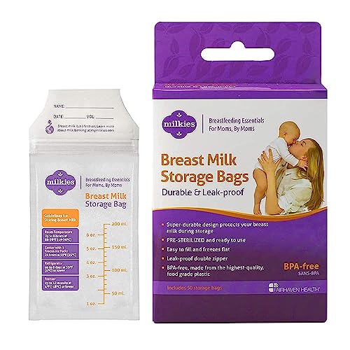 Milkies Breast Milk Storage Bags, 50 Count (Pack of 1)