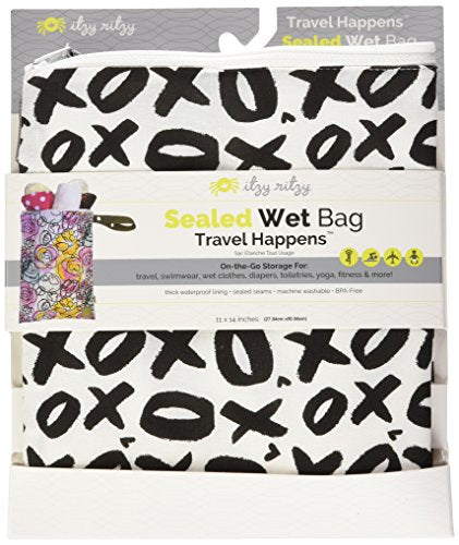 Itzy Ritzy IR-WBMH8210 Travel Happens Medium Sealed Wet Bag with Handle, Xoxo