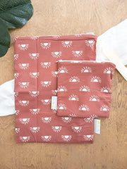 Itzy Ritzy Sealed Wet Bag with Adjustable Handle – Washable and Reusable Wet Bag with Water Resistant Lining Ideal for Swimwear, Diapers, Gym Clothes & Toiletries; Measures 11” x 14”, Terracotta Sunrise