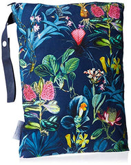 Itzy Ritzy Sealed Wet Bag with Adjustable Handle - Washable and Reusable Wet Bag with Water Resistant Lining Ideal for Swimwear, Diapers, Gym Clothes & Toiletries; Measures 11" x 14", Jungle Floral