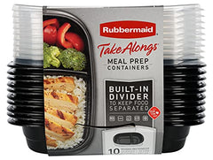 Rubbermaid TakeAlongs Divided Base Container Black, Set of 10 (2030326)