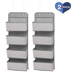 Delta Children 4 Pocket Over The Door Hanging Organizer, 2 Pack, Cool Grey