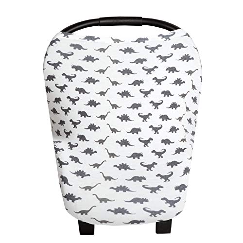 Copper Pearl Baby Car Seat Cover Canopy and Nursing Cover Multi-Use Stretchy 5 in 1 Gift Dinos"Wild", 4.8 Ounces