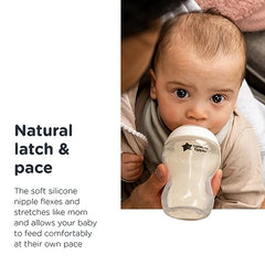 Tommee Tippee Closer to Nature Baby Bottles, Breast-Like Nipples with Anti-Colic Valve (9 Ounces, 2 Count)