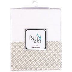 Ben & Noa Percale Crib Skirt, Linen Mini Print