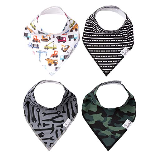 Copper Pearl Baby Bandana Drool Bibs for Drooling and Teething 4 Pack Gift Set "Diesel" by Copper Pearl