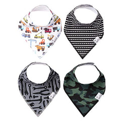 Copper Pearl Baby Bandana Drool Bibs for Drooling and Teething 4 Pack Gift Set "Diesel" by Copper Pearl