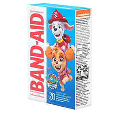 Band-Aid Brand Adhesive Bandages for Minor Cuts & Scrapes, Wound Care Featuring Nickelodeon Paw Patrol Characters for Kids and Toddlers, Assorted Sizes 20 ct