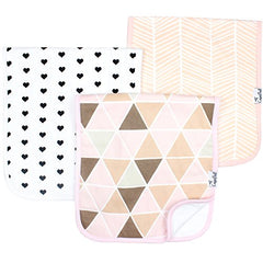 Copper Pearl 3-Pack Blush Burp Cloths Set