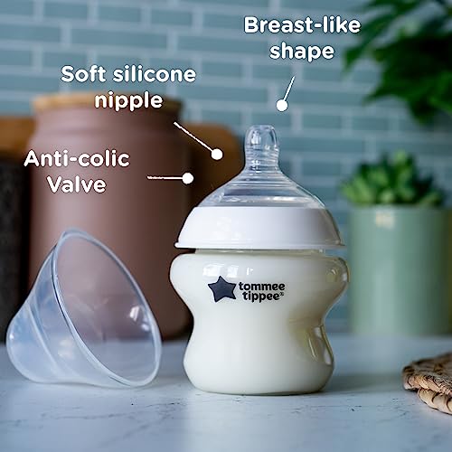 Tommee Tippee Closer to Nature Baby Bottles, Breast-Like Nipples with Anti-Colic Valve (9 Ounces, 2 Count)