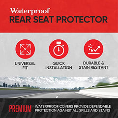 BDK Auto MTSC-268-RD: Waterproof Bench Rear Seat Protector, Red Stitching