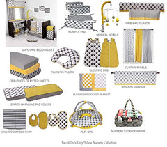 Bacati Yellow Pin Dots Crib Fitted Sheet