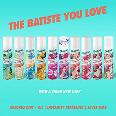Batiste Dry Shampoo Spray, Bare Scent, Refresh Hair and Absorb Oil Between Washes, Waterless Shampoo for Added Hair Texture and Body, 200-ml