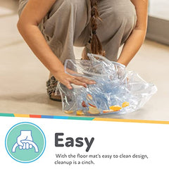 Nuby High Chair Waterproof Floor Mat - 50" Clear Circle Kitchen Mat - Protects Floor from Spills and Messes