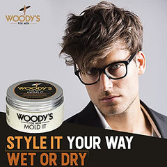Woodys Mold It Medium Hold Matte Styling Paste for Men - Paste, 3.4 ounces