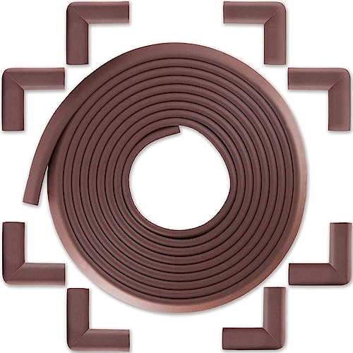 Bebe Earth Baby Proofing Edge and Corner Guard Protector Set, 20 Feet Edges & 8 Foam Corners, Furniture and Tables Child Baby Proof Bumpers, Pre-Taped Corner Cushions (6.2m)