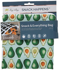 Itzy Ritzy Reusable Snack Bag & 7" x 7" BPA-Free Snack Bag is Food Safe, Washable and Ideal for Storing Snacks, Pacifiers, Electronics and Makeup in a Diaper Bag, Purse or Travel Bag, Guac Star