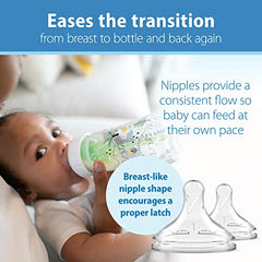 Dr. Brown's Natural Flow Anti-Colic Options+ Wide-Neck Baby Bottle Designer Edition Bottles, Dino Decos, 9oz/270mL, Level 1 Nipple, 2-Pack, 0m+