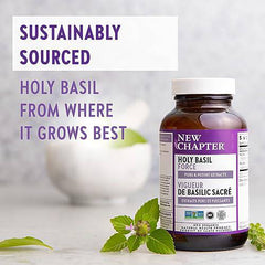 New Chapter Holy Basil Force with Supercritical Holy Basil for Immune Support + Mood Support + Non-GMO Ingredients - 30 ct Vegetarian Capsules
