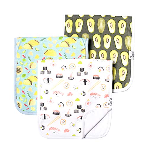 Copper Pearl Baby Burp Cloth Large 21''x10'' Size Premium Absorbent Triple Layer 3-Pack Gift Set "Baja"